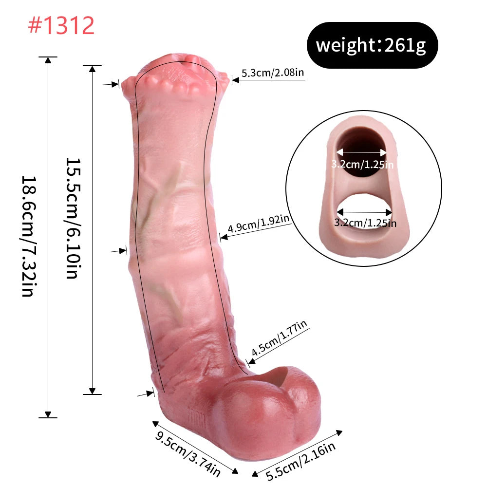 Large Wearable Hollow Realistic Dildo Briefs with Penis Sleeve