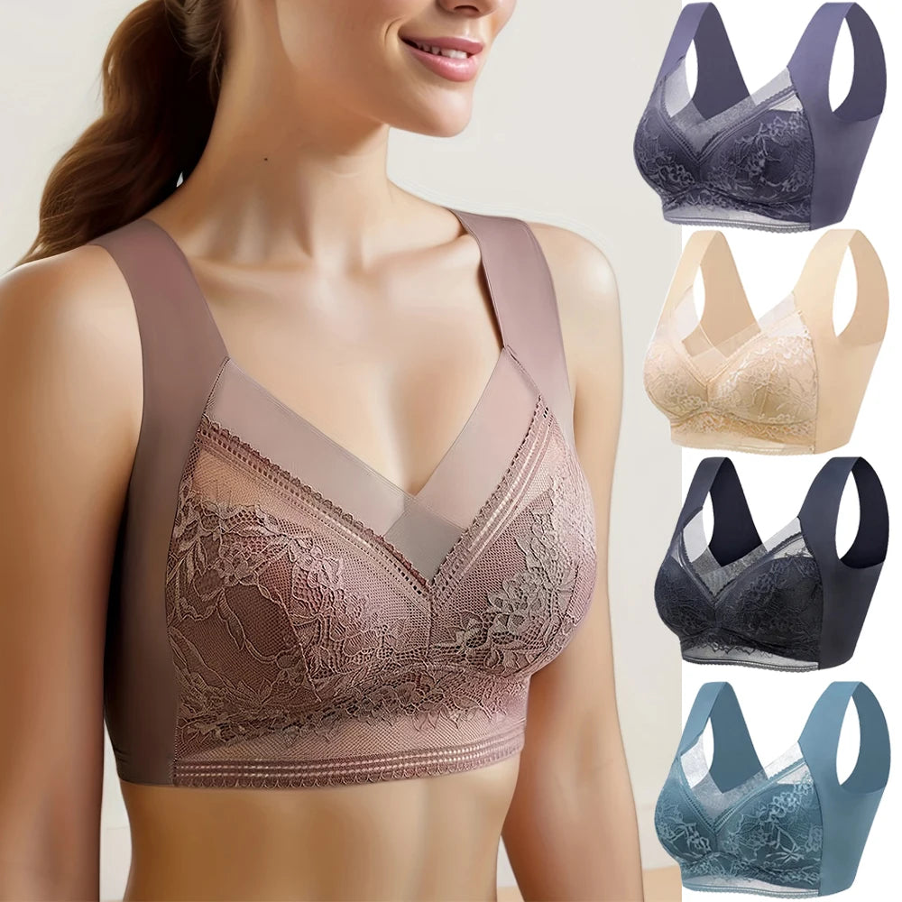 Women Large Bra Push Up Ice Silk upper Bralette