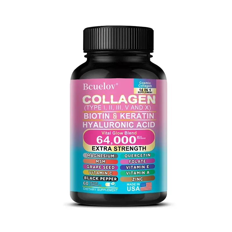 Collagen Capsules Biotin Keratin Skin Care Product Booster Anti Aging Whitening Skin Nail and Hair Care Supplement