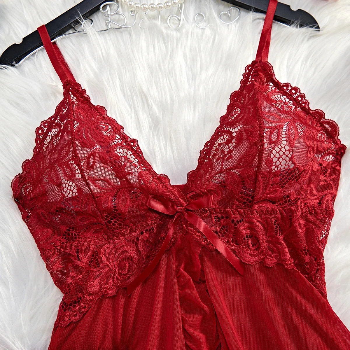 Transparent Red Sexy Lingerie Women's Underwear See Through Sleepwear