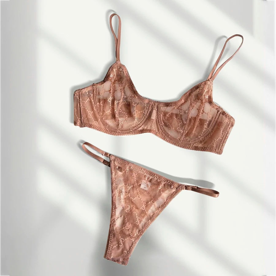 Ellolace Lingerie See Through Lace Embroidery Underwear