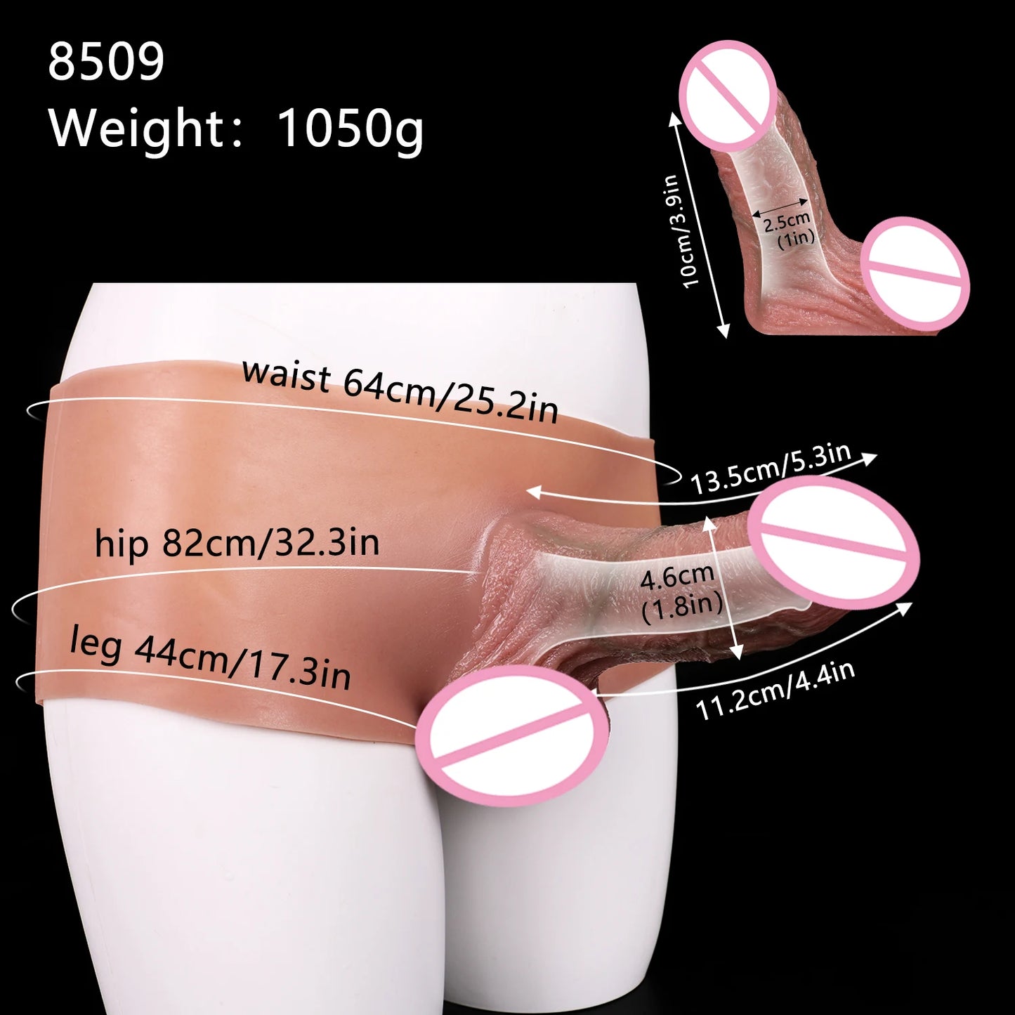 Large Wearable Hollow Realistic Dildo Briefs with Penis Sleeve