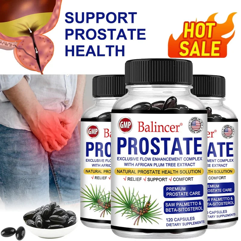 Saw Palmetto Sitosterol Capsules for Men's Prostate Health, Hair Growth, Men's Health, Urinary Tract Health, Frequent Urination