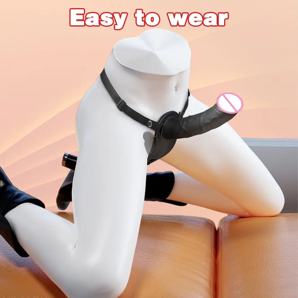 Double Head Artificial Penis Wearable Electric Strap-on Vibrator