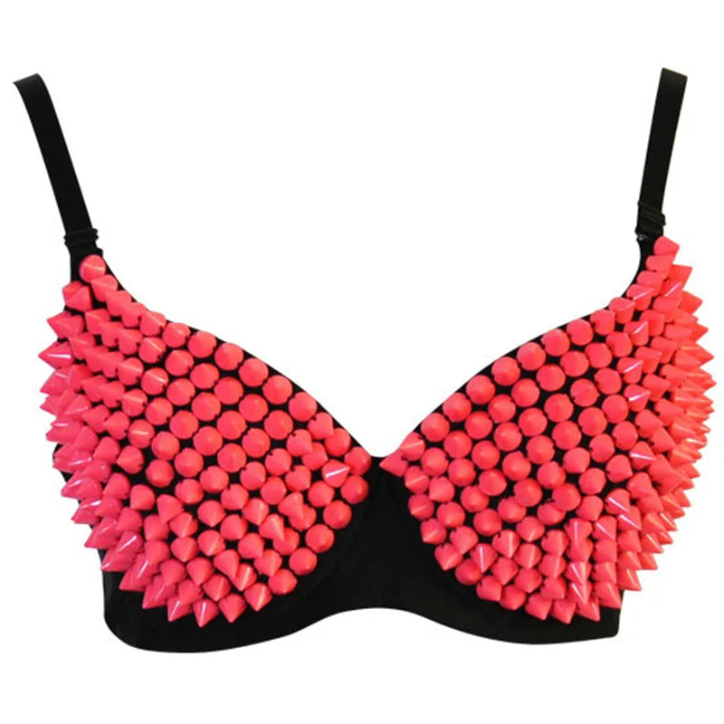 Silver Rivets Punk Rave Bralette Lingerie Gothic Bra