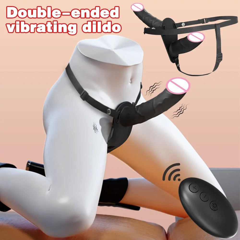 Double Head Artificial Penis Wearable Electric Strap-on Vibrator