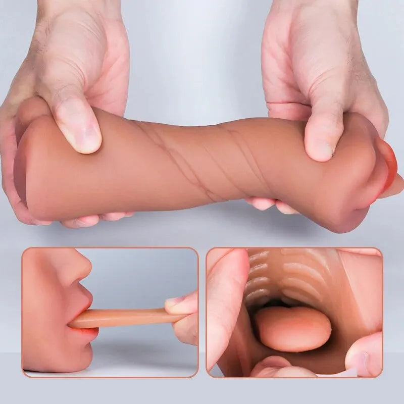 3 IN 1 Sex Toys Masturbation For Men Deep Throat Realistic Artificial Pussy