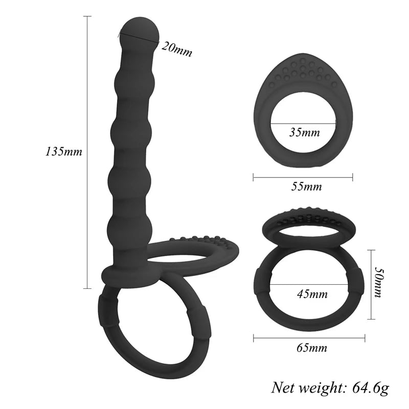 Double Penetration Anal Plug Dildo Vibrator 18+
