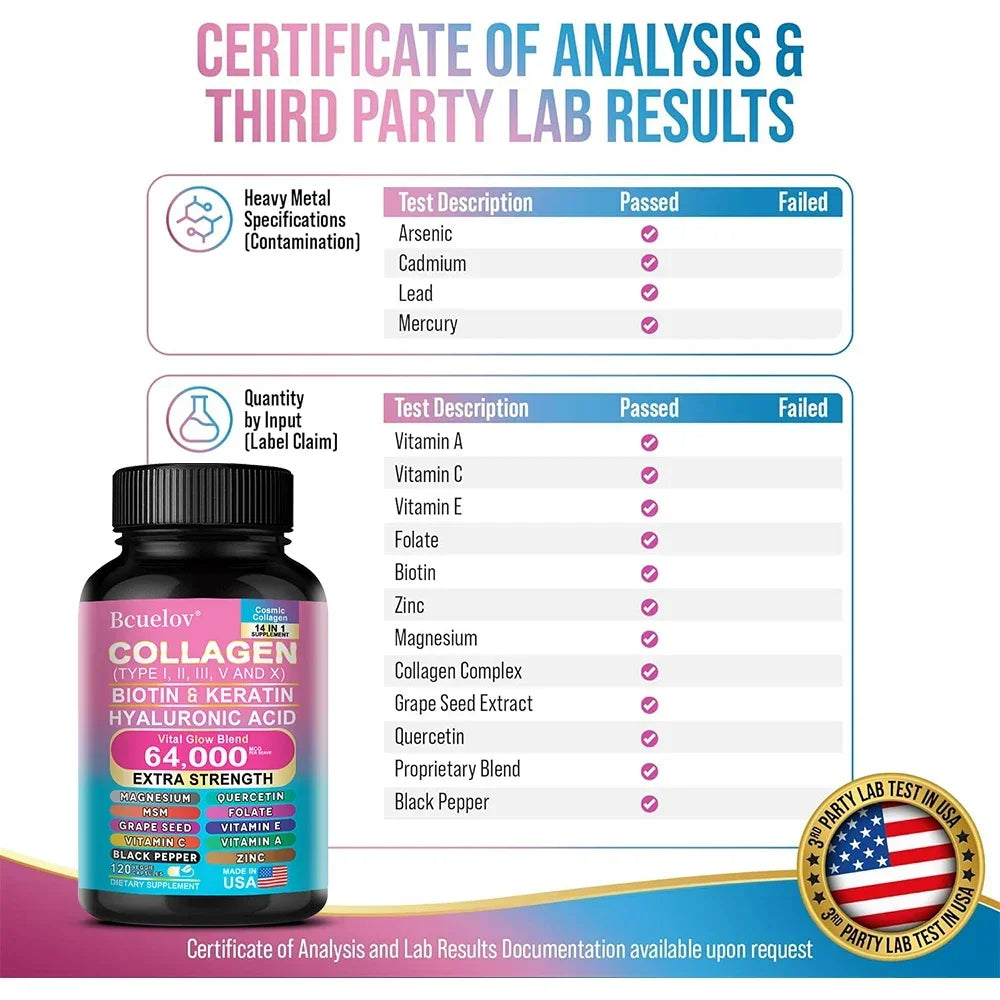 Collagen Capsules Biotin Keratin Skin Care Product Booster Anti Aging Whitening Skin Nail and Hair Care Supplement