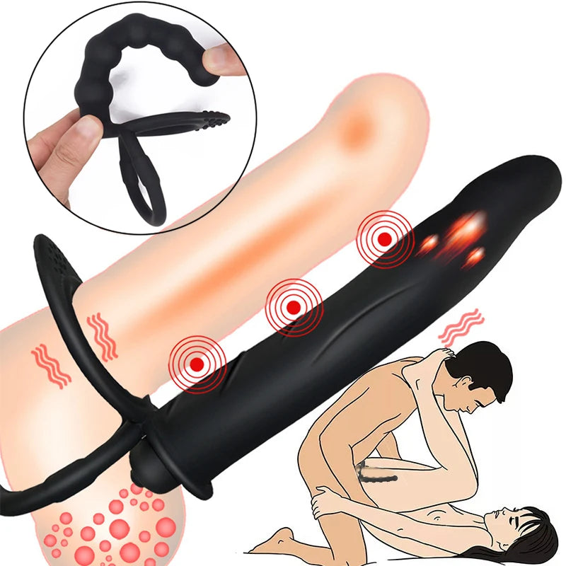 Double Penetration Anal Plug Dildo Vibrator 18+