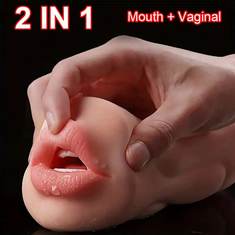 3 IN 1 Sex Toys Masturbation For Men Deep Throat Realistic Artificial Pussy