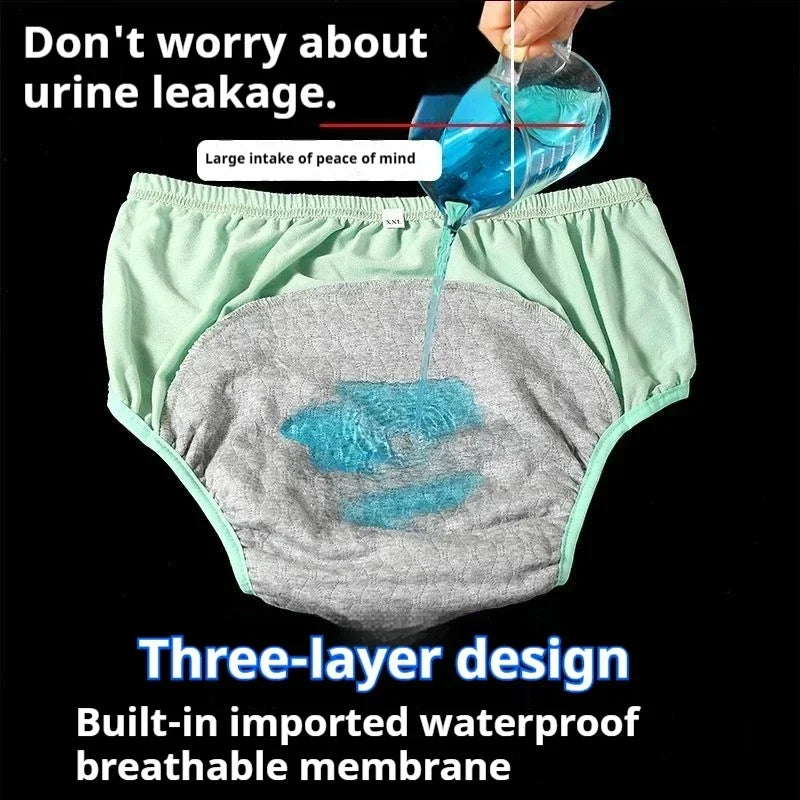 Elderly Leaking Panties Washable Women Elderly Adult Diaper Pants - Anti-Side Leakage During Menstruation & Pregnancy Panties