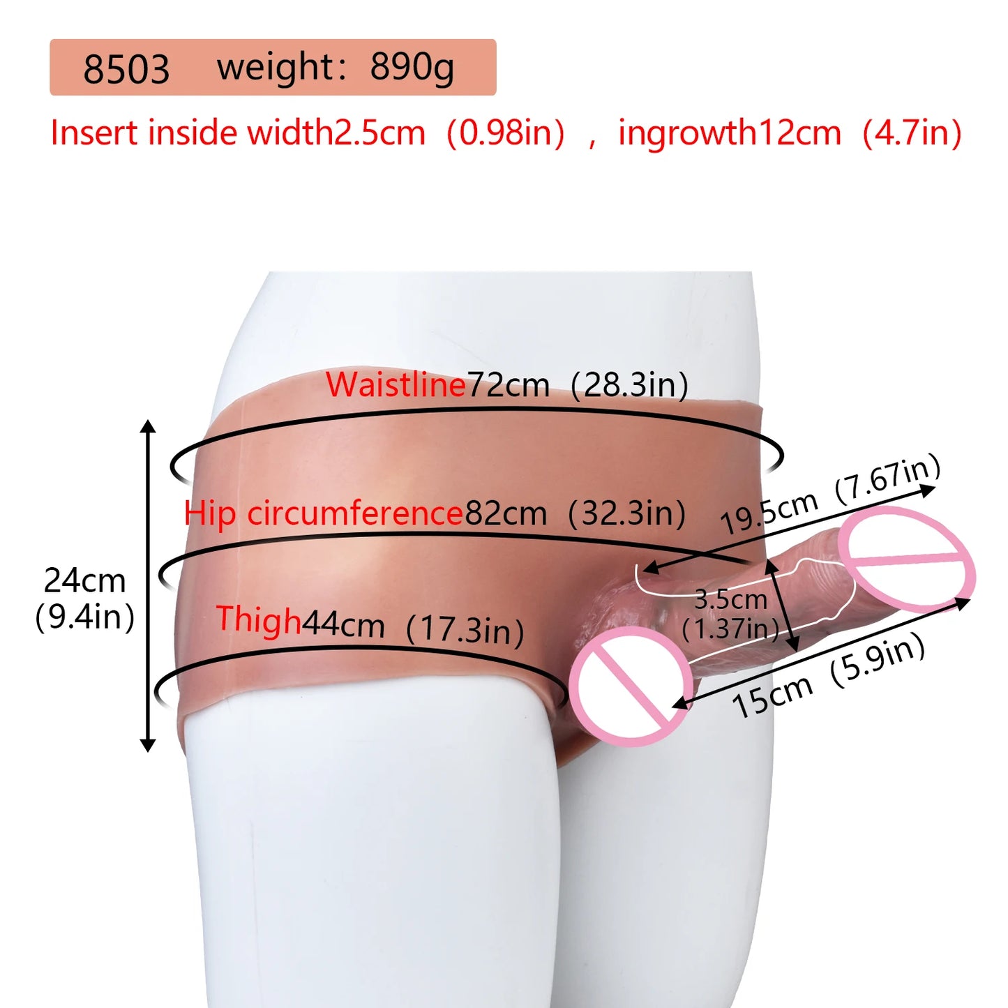Large Wearable Hollow Realistic Dildo Briefs with Penis Sleeve