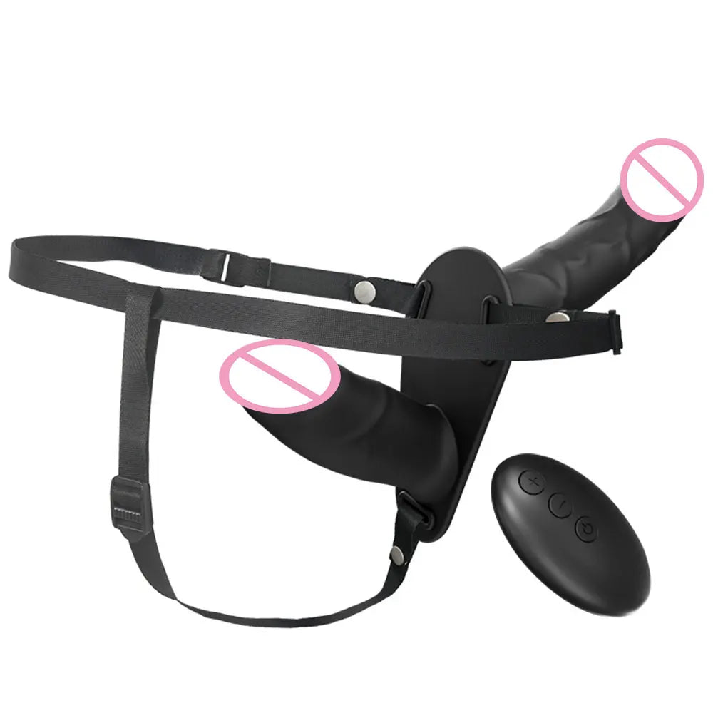 Double Head Artificial Penis Wearable Electric Strap-on Vibrator