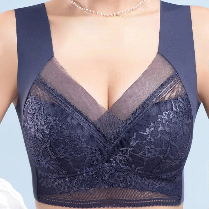 Women Large Bra Push Up Ice Silk upper Bralette