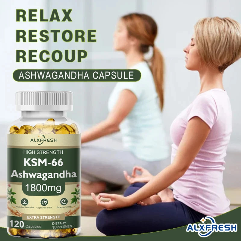 KSM-66 Organic Ashwagandha Capsules with Zinc | Non-GMO, Vegan | Premium Formula Health Supplement