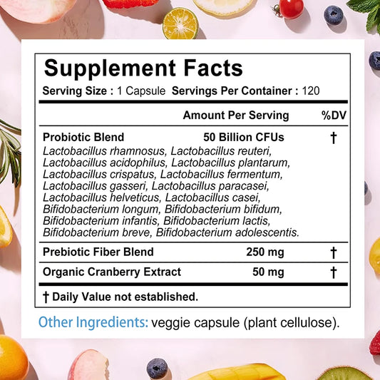 Women’s Probiotic - Promotes Intestinal Health, Relieves Bloating, Constipation, Improves Immunity, Vaginal and Urinary Health