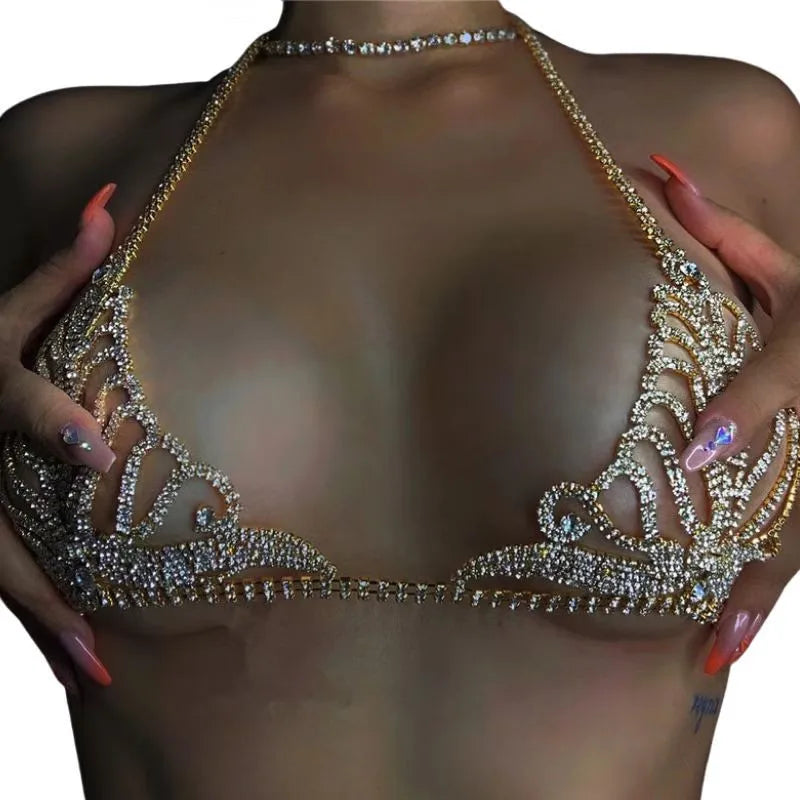 Luxury Rhinestone Lingerie Set New Nightclub Sexy Body Chain Bikini