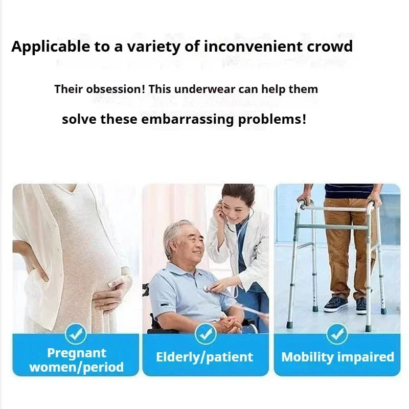 Elderly Leaking Panties Washable Women Elderly Adult Diaper Pants - Anti-Side Leakage During Menstruation & Pregnancy Panties