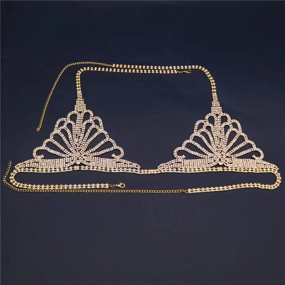 Luxury Rhinestone Lingerie Set New Nightclub Sexy Body Chain Bikini