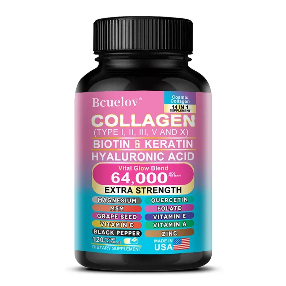 Collagen Capsules Biotin Keratin Skin Care Product Booster Anti Aging Whitening Skin Nail and Hair Care Supplement