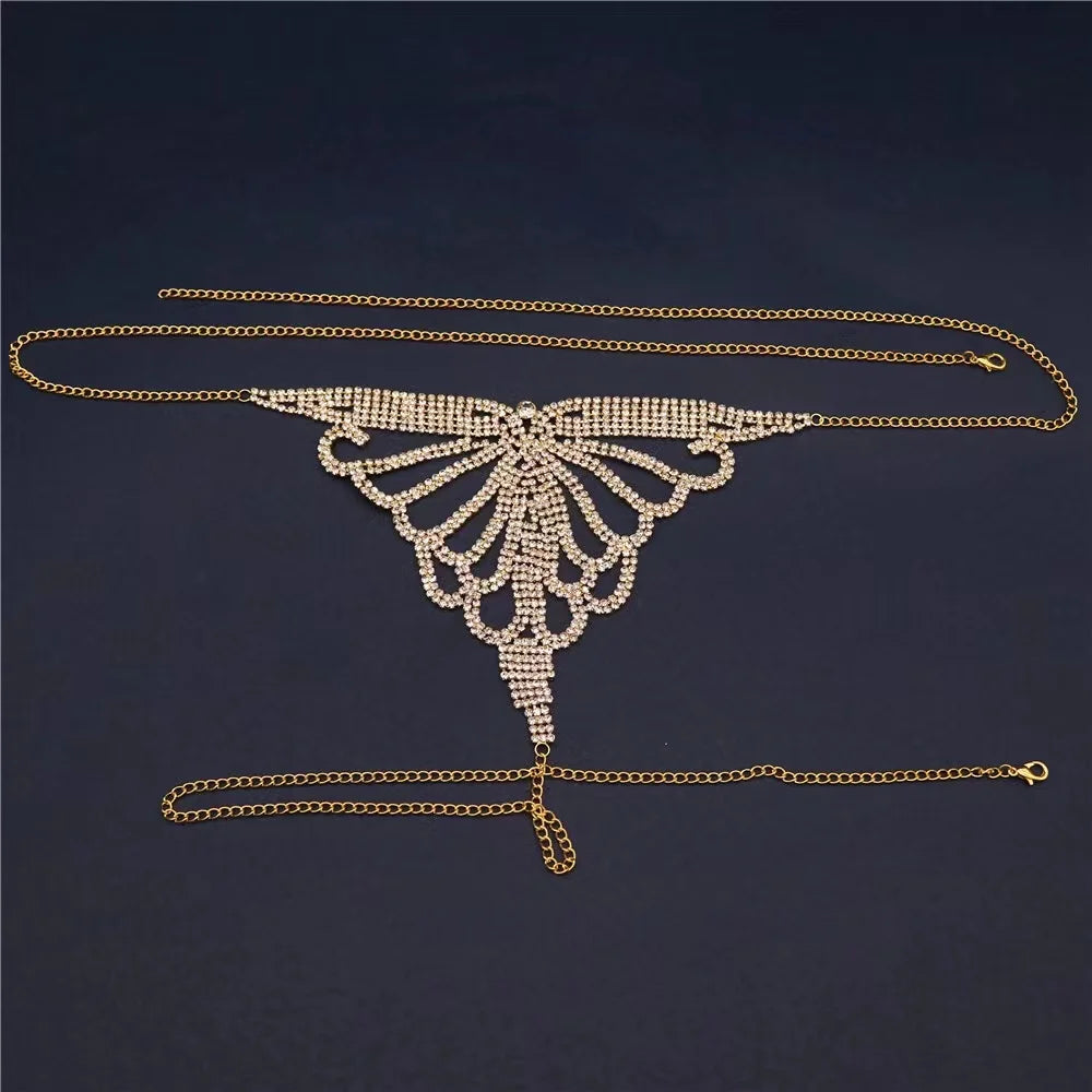 Luxury Rhinestone Lingerie Set New Nightclub Sexy Body Chain Bikini